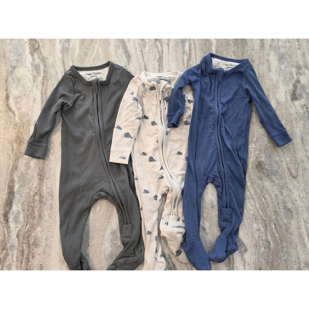 Bundle COPPER PEARL Newborn Footed Sleeper Bundle 3-Piece Ribbed Zipper